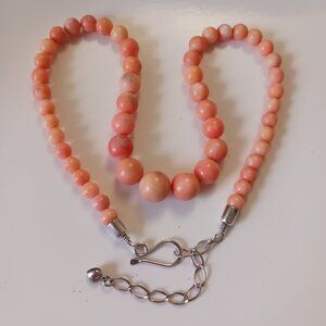 Jay King DTR Pink Salmon Coral Graduated Beaded Necklace 16" with 3" Extender